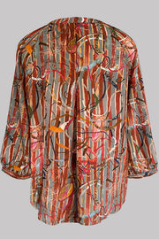 Luna Stripey Stitch Red 100% Silk