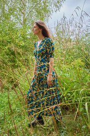 Persephone Deco Blue Maxi Dress