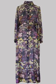 Keres Lumi Leaf Silk Georgette Maxi Dress