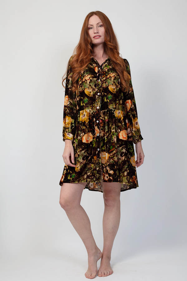 Maeve Briar Rose Rust Brown Velvet Dress