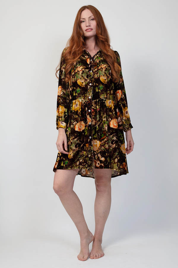 Maeve Briar Rose Rust Brown Velvet Dress