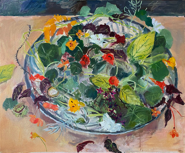 Nasturtium Salad Rust Wool Silk Scarf