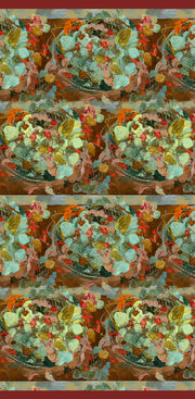 Nasturtium Salad Rust Wool Silk Scarf