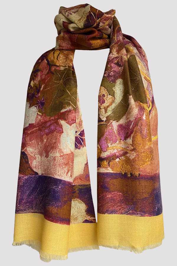 Nasturtium Rust/Gold Wool Silk Scarf