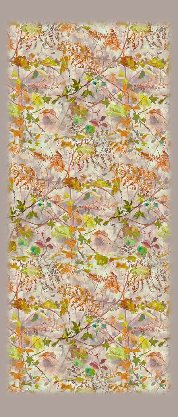 Oak Leaves Natural Wool Silk Scarf