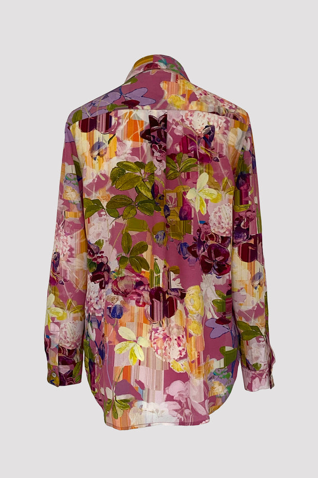 Concordia Akebia Pink Silk Crepe de Chine Shirt
