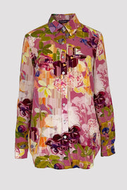 Concordia Akebia Pink Silk Crepe de Chine Shirt