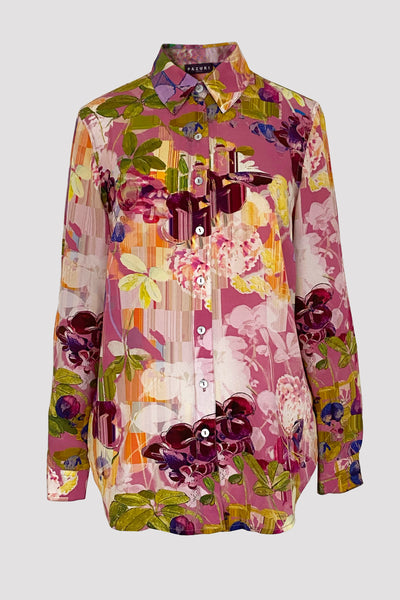 Concordia Akebia Pink Silk Crepe de Chine Shirt