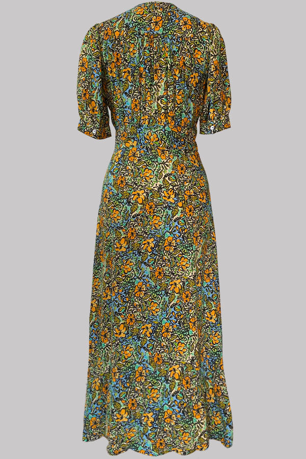 Persephone Starflower Blue Maxi Dress