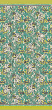 Scroll Turquoise Cotton Scarf