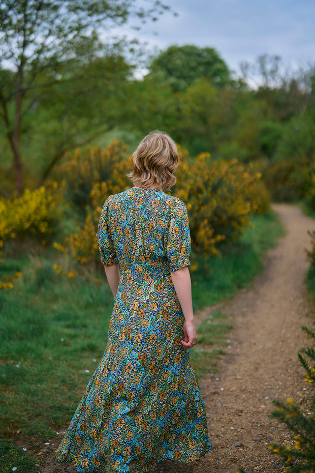 Persephone Starflower Blue Maxi Dress