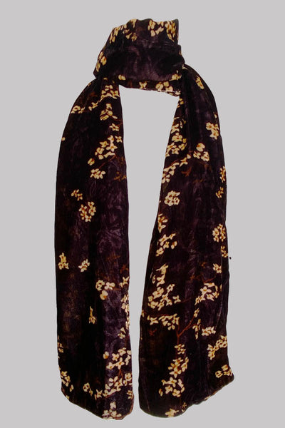 Petities Fleurs Velvet Muffler Brown