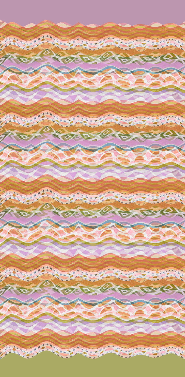 Wavy Stripe 100% Cotton Scarf