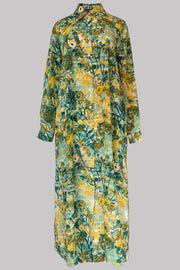 Eudora Wild Garden Silk Crepe de Chine Maxi Dress
