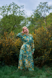 Eudora Wild Garden Silk Crepe de Chine Maxi Dress