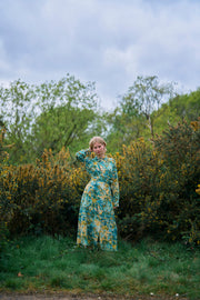 Eudora Wild Garden Silk Crepe de Chine Maxi Dress