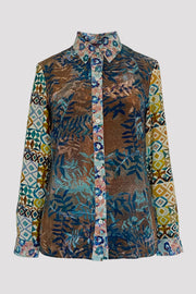 Concordia Patchwork Silk Crepe de Chine Shirt