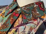 Maeve Orchard Patchwork Silk Crepe de Chine Maxi Dress