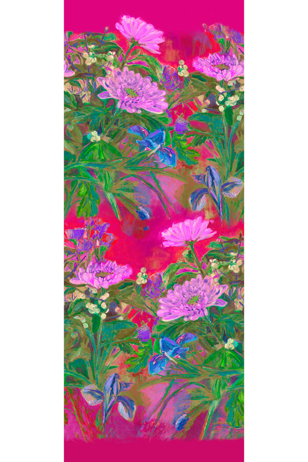 Kiku Bright Pink Wool Cashmere Scarf