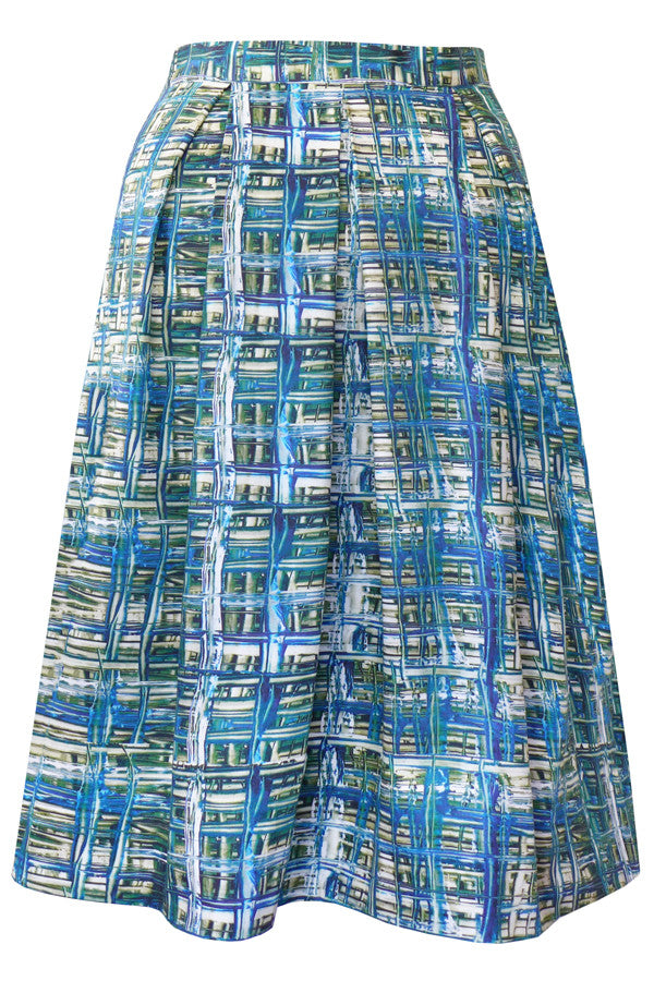 Pazuki | SS17 | Mesh | 100% Cotton Poplin Long Pleated Skirt - Back