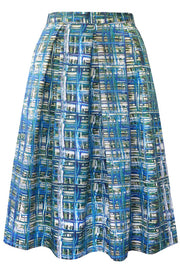 Pazuki | SS17 | Mesh | 100% Cotton Poplin Long Pleated Skirt - Front