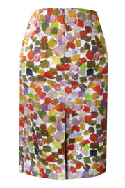 Pazuki | SS17 | Splash | Stretch Cotton Printed Pencil Skirt - Back