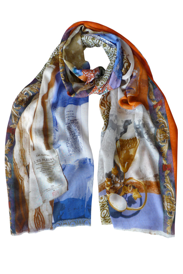 Pazuki | SS20 | Perfume Orange Blue 100% Cotton Scarf