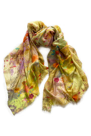 Lime cotton designer printed scarf by Pazuki
